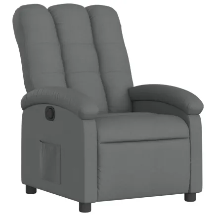 Fauteuil inclinable en tissu gris foncé 2