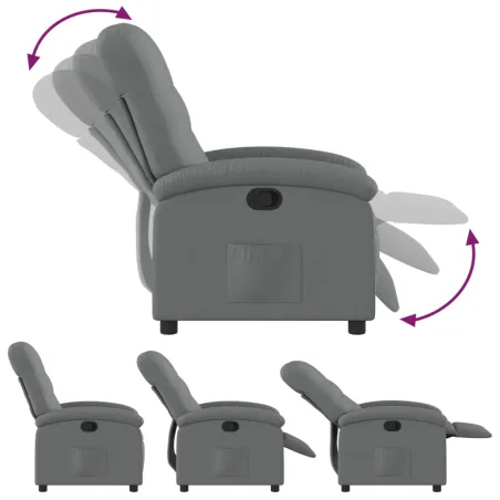 Fauteuil inclinable en tissu gris foncé