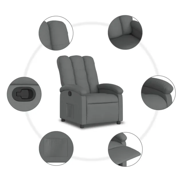 Fauteuil inclinable en tissu gris foncé