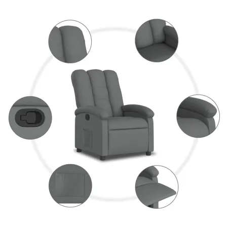 Fauteuil inclinable en tissu gris foncé