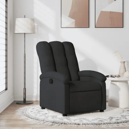 Fauteuil inclinable en tissu noir