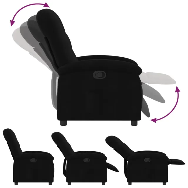 Fauteuil inclinable en tissu noir