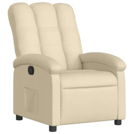 Fauteuil inclinable en tissu crème