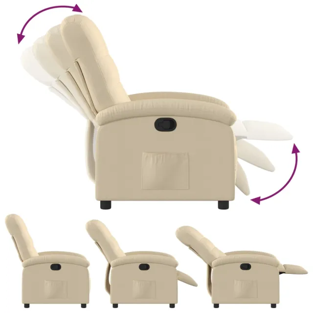 Fauteuil inclinable en tissu crème