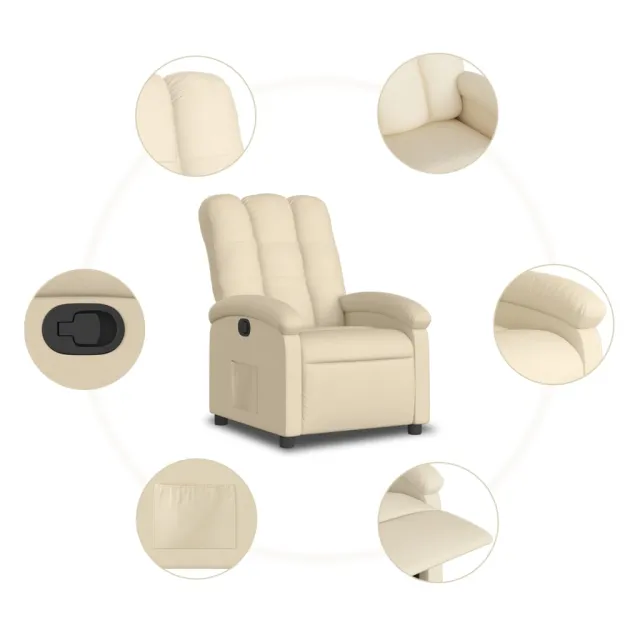 Fauteuil inclinable en tissu crème