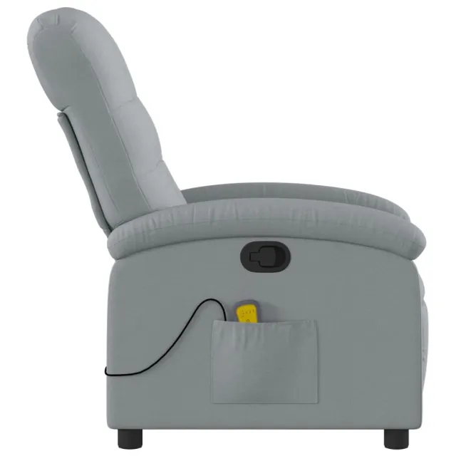 Fauteuil de massage inclinable gris clair tissu
