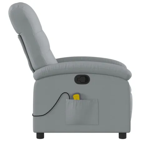 Fauteuil de massage inclinable gris clair tissu