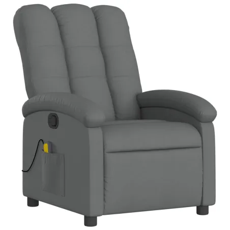 Fauteuil de massage inclinable gris foncé tissu