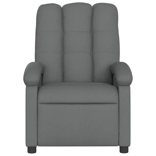 Fauteuil de massage inclinable gris foncé tissu