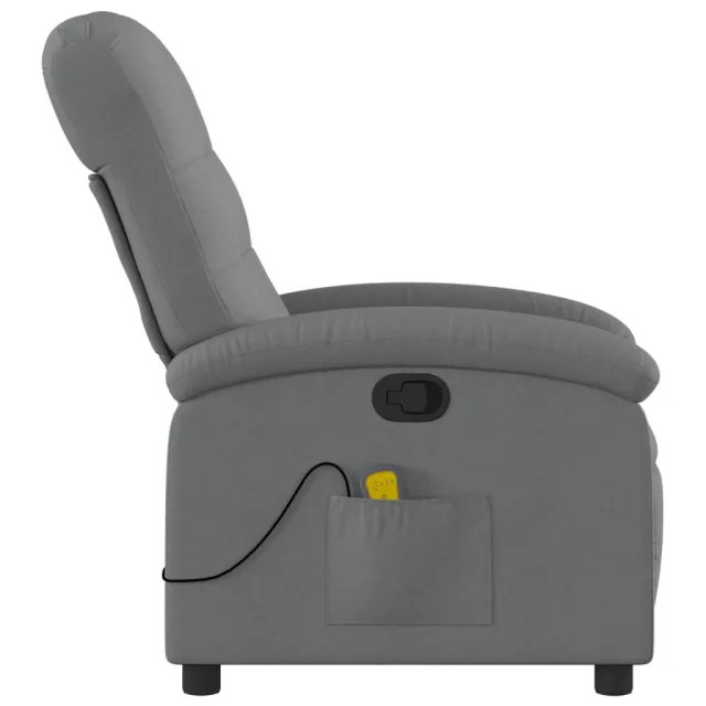 Fauteuil de massage inclinable gris foncé tissu