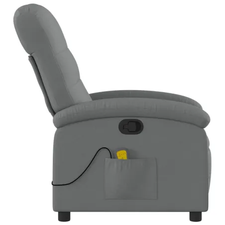 Fauteuil de massage inclinable gris foncé tissu