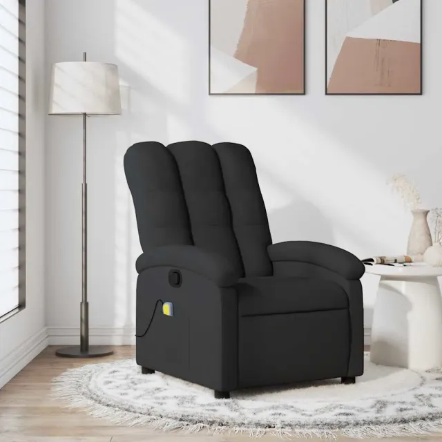 Fauteuil de massage inclinable noir tissu