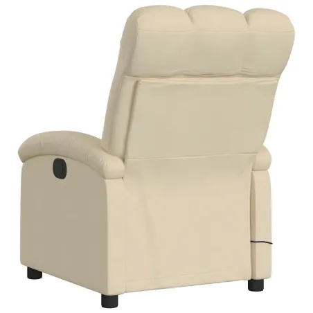 Fauteuil de massage inclinable crème tissu
