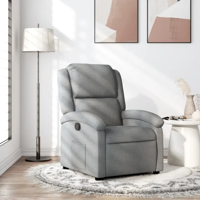Fauteuil inclinable gris clair tissu