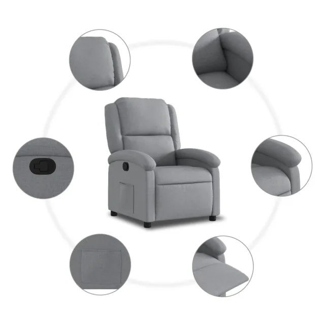 Fauteuil inclinable gris clair tissu