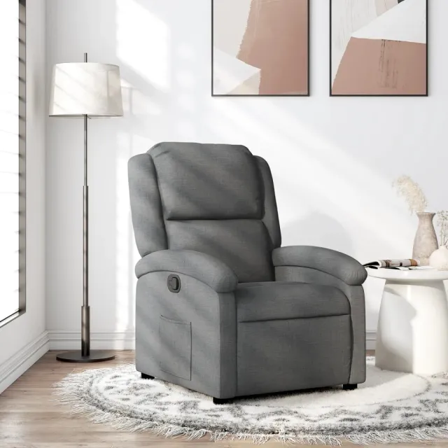 Fauteuil inclinable gris foncé tissu