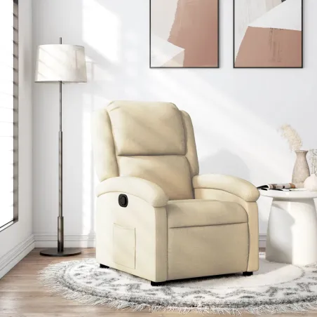 Fauteuil inclinable crème tissu