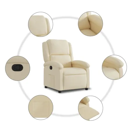 Fauteuil inclinable crème tissu