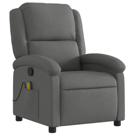 Fauteuil inclinable de massage en tissu gris foncé