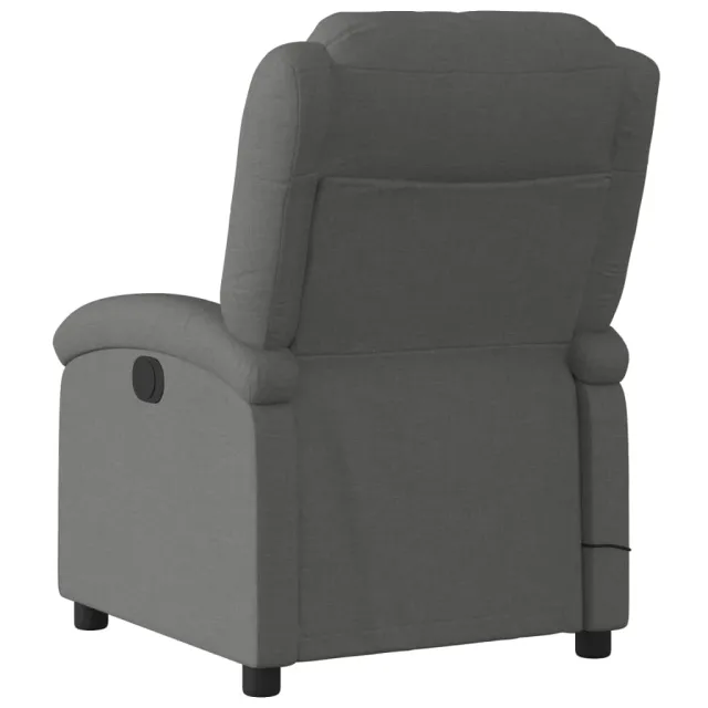 Fauteuil inclinable de massage en tissu gris foncé