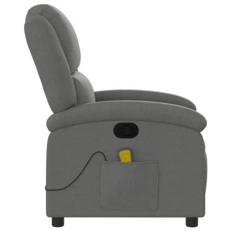 Fauteuil inclinable de massage en tissu gris foncé