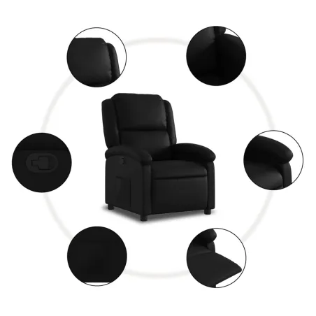 Fauteuil inclinable noir similicuir