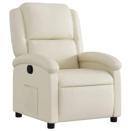 Fauteuil inclinable crème similicuir