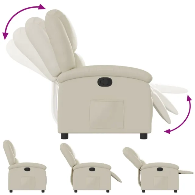Fauteuil inclinable crème similicuir