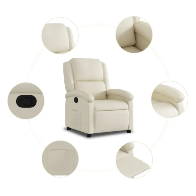 Fauteuil inclinable crème similicuir