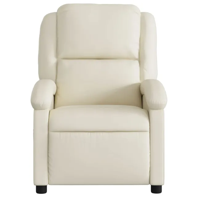 Fauteuil inclinable crème similicuir