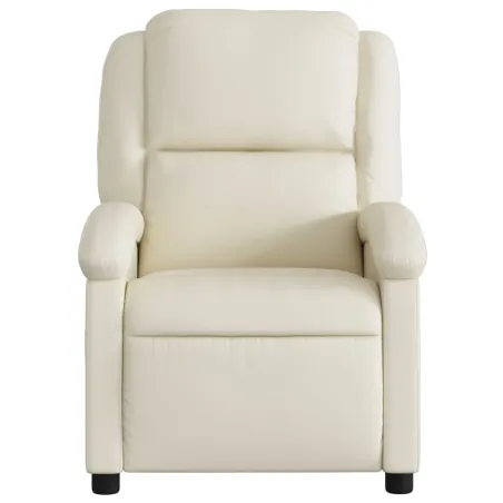 Fauteuil inclinable crème similicuir