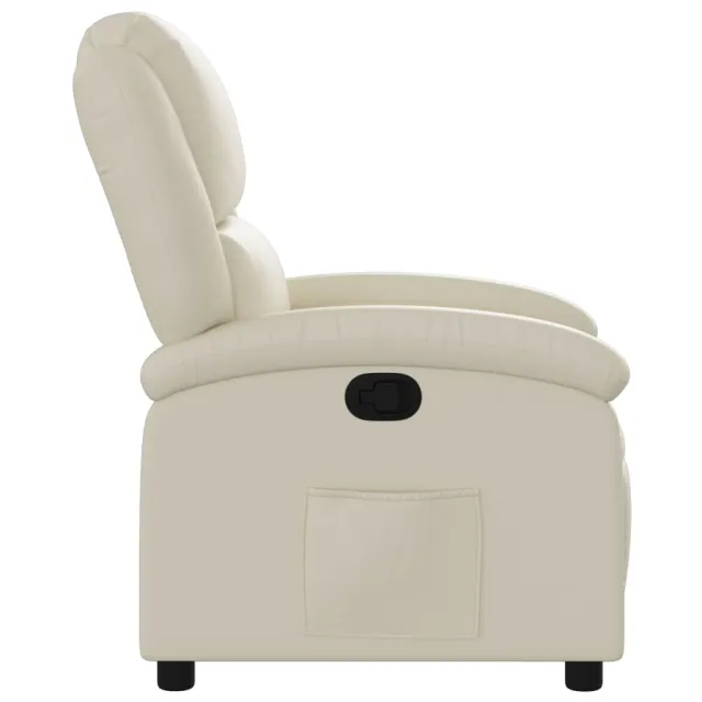 Fauteuil inclinable crème similicuir