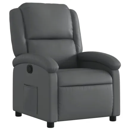 Fauteuil inclinable gris similicuir 2