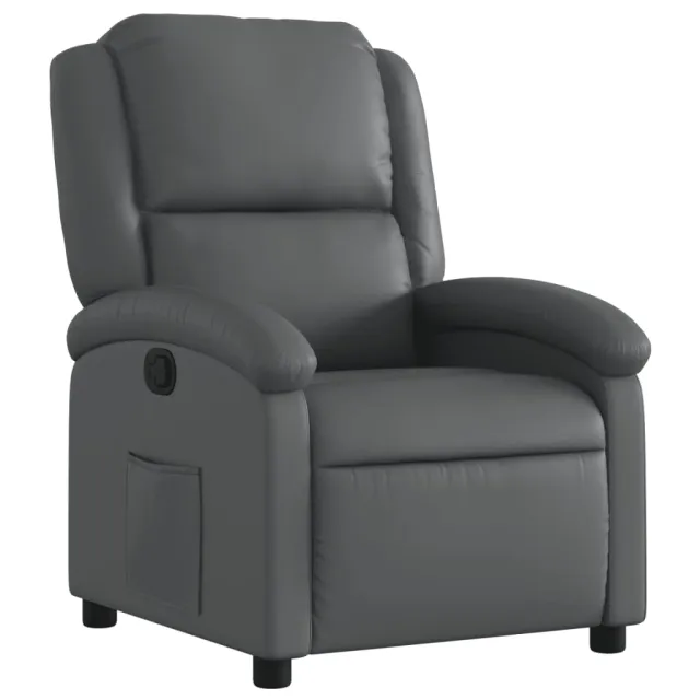 Fauteuil inclinable gris similicuir