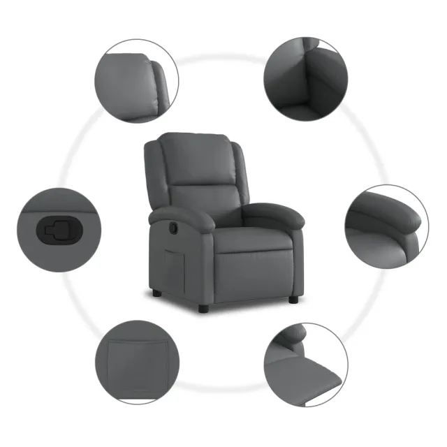 Fauteuil inclinable gris similicuir