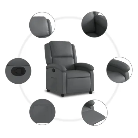 Fauteuil inclinable gris similicuir