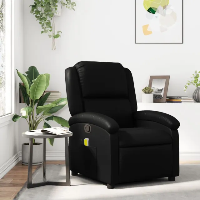 Fauteuil de massage inclinable noir similicuir