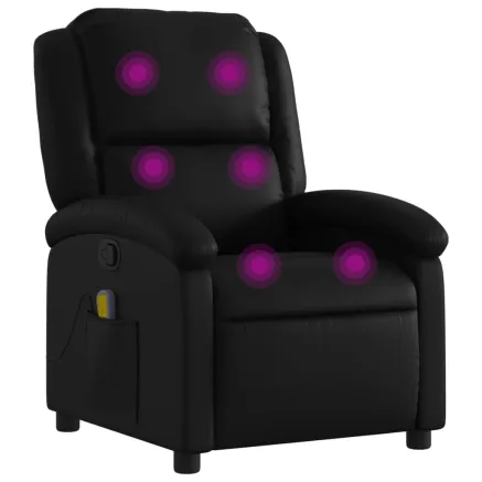 Fauteuil de massage inclinable noir similicuir 2