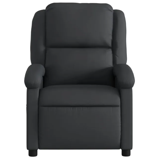 Fauteuil de massage inclinable noir cuir véritable
