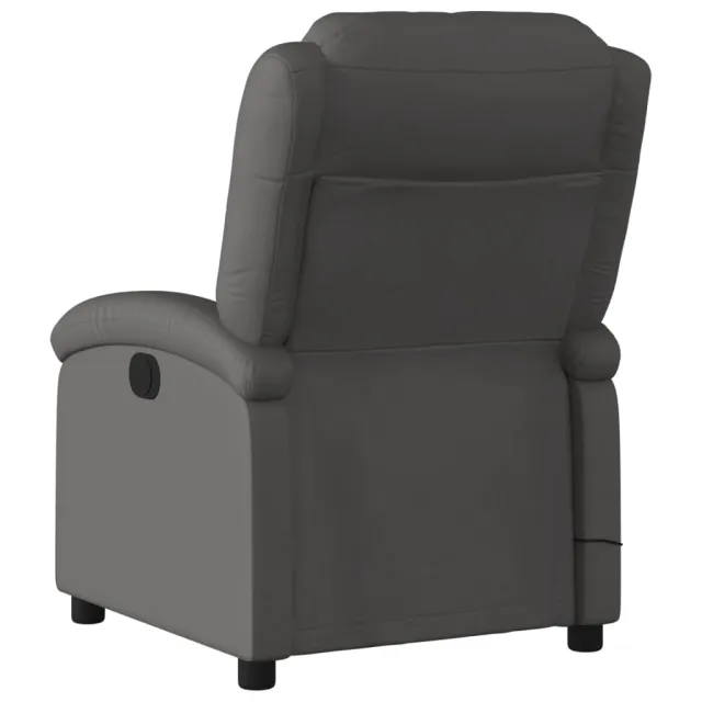 Fauteuil de massage inclinable gris cuir véritable