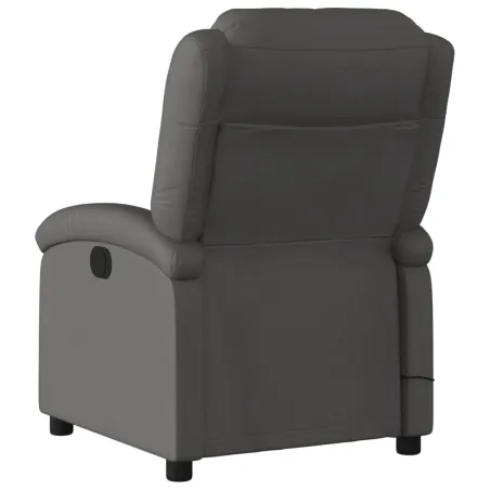 Fauteuil de massage inclinable gris cuir véritable