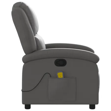 Fauteuil de massage inclinable gris cuir véritable