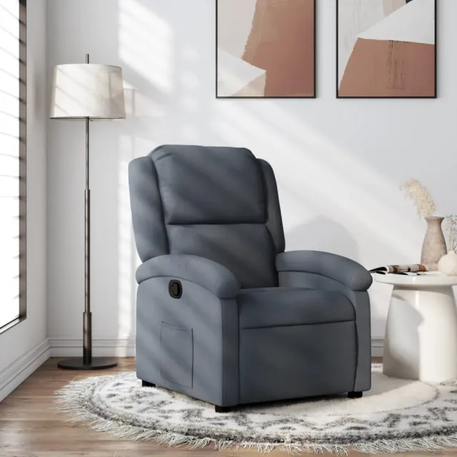 Fauteuil inclinable en velours gris foncé