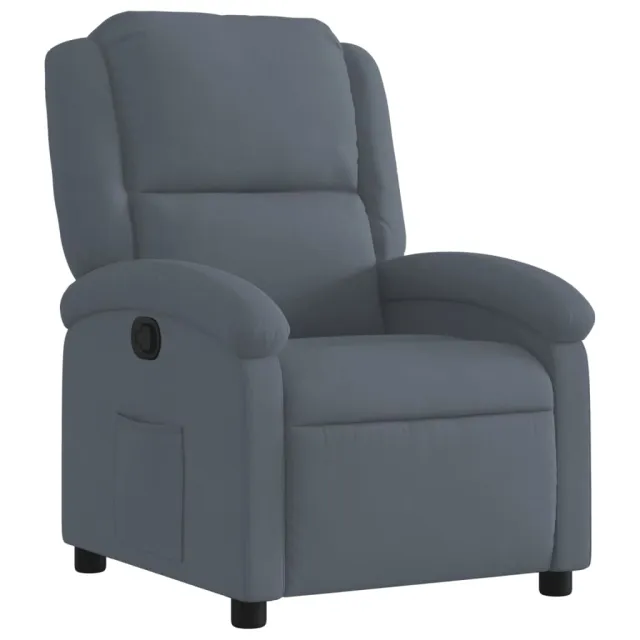 Fauteuil inclinable en velours gris foncé