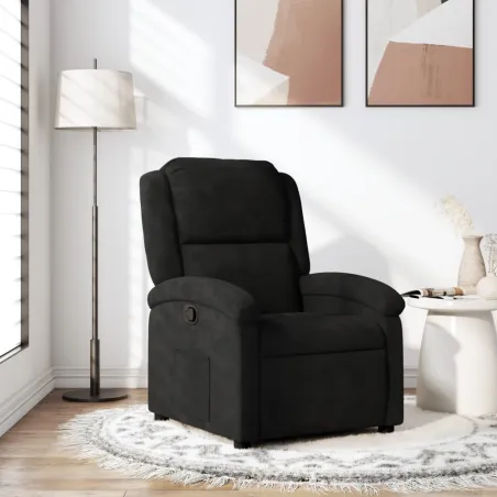 Fauteuil inclinable en velours noir