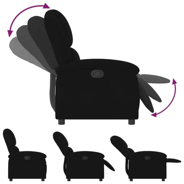 Fauteuil inclinable en velours noir