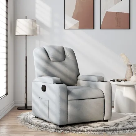 Fauteuil inclinable en tissu gris clair