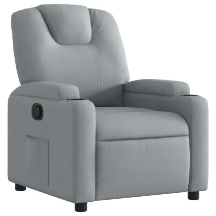Fauteuil inclinable en tissu gris clair 2
