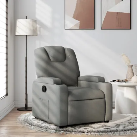 Fauteuil inclinable en tissu gris foncé