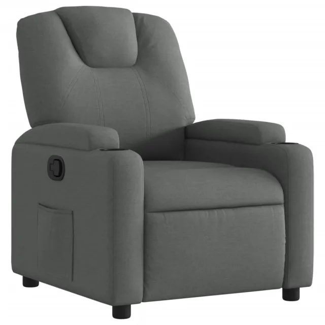 Fauteuil inclinable en tissu gris foncé